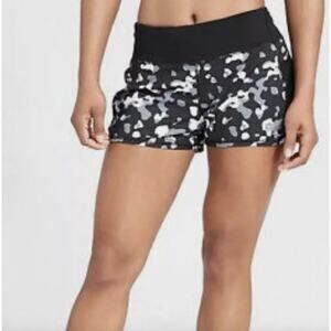 Athleta Ready Set Shorts Black Gray Camo Size Small Athletic Active Work Out Gym